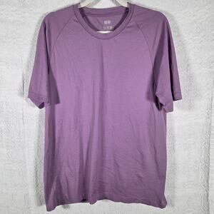 Uniqlo Dry-EX T-Shirt Men's Large Purple Short Sleeve Athletic Activewear Tee